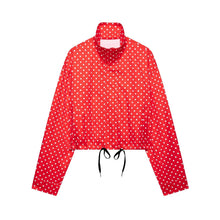 Load image into Gallery viewer, Women's Polka Dot Turtleneck Zipper Jacket with Pockets