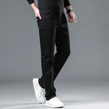 Load image into Gallery viewer, 2025 New Winter Men Black Straight Stretch Denim Thick Velvet Pants Warm Jeans Casual Fleece Line Trousers Male Plus Size