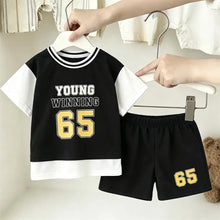 Load image into Gallery viewer, Summer Fashion Sports Suits Boys Trendy Clothing Short-sleeved Shorts Two Piece Set Toddler New Design Casual Sports Costume