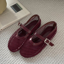 Load image into Gallery viewer, Eilyken Summer Designer Cosy Mesh Heels Women Flat Shoes Fashion Round Toe Buckle Strap Casual Outdoor Dress Sandals