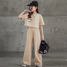 Load image into Gallery viewer, New Spring Summer Teenager Girls Clothing Sets Children Short Tops T Shirt And Pants 2Pcs Kids Tracksuit 5 6 8 10 12 14 Years