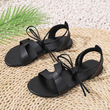 Load image into Gallery viewer, Women's Peep Toe Lace-Up Flat Dress Sandals