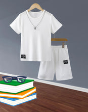 Load image into Gallery viewer, Stylish Boys'Outfit Set:Trendy Short Sleeve Shirt&Shorts with Unique Design for Big Kids-Perfect for Summer