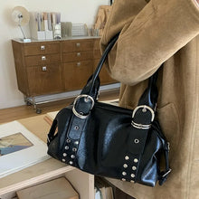 Load image into Gallery viewer, Women's Rivet PU Leather Motorcycle Shoulder Bag