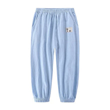 Load image into Gallery viewer, Children Trousers For Boys Girls Cotton Linen Elastic Waist Solid Color Summer Mosquito Pants Kids Clothing Long Pants 100-160cm