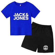 Load image into Gallery viewer, Kids Trendy Simple Letter Print Summer Fashion Breathable Tees+Shorts 2pcs Sportsuits 4-14 Years Boys Girls Outfits Clothes Sets