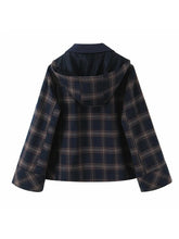 Load image into Gallery viewer, Women's Checkered Hooded Jacket & High Waist Lantern Pants Suit