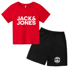 Load image into Gallery viewer, Kids Trendy Simple Letter Print Summer Fashion Breathable Tees+Shorts 2pcs Sportsuits 4-14 Years Boys Girls Outfits Clothes Sets