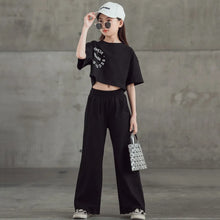 Load image into Gallery viewer, New Spring Summer Teenager Girls Clothing Sets Children Short Tops T Shirt And Pants 2Pcs Kids Tracksuit 5 6 8 10 12 14 Years
