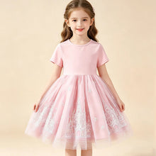 Load image into Gallery viewer, Summer New Kids Clothes Children Elegant Short Sleeves Girls Dress Fashion Princess Dress For Baby Girls Birthday Party Clothing