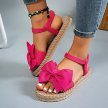 Load image into Gallery viewer, Women's Bow Tie Flat Beach Sandals