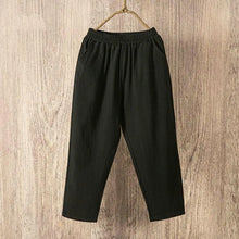 Load image into Gallery viewer, Women Summer Casual Loose Harem Elastic Waist Cotton Linen Pants Ninth Trousers