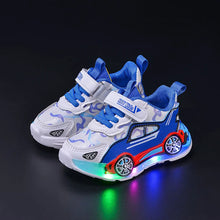 Load image into Gallery viewer, Spring Kids Shoes New Fashion Versatile Casual Shoe Anti Slip Cartoon Car Boy Shoe LED Lights Simple Trendy Sneakers Кроссовки