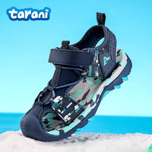 Load image into Gallery viewer, Kids Sandals Boys Breathable Anti-Slip Soft Sole Summer Beach Shoes Outdoor Lightweight Children Sandals with Adjustable Straps