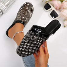 Load image into Gallery viewer, Women's Diamond Embellished Flat Slide Sandals