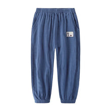 Load image into Gallery viewer, Children Trousers For Boys Girls Cotton Linen Elastic Waist Solid Color Summer Mosquito Pants Kids Clothing Long Pants 100-160cm