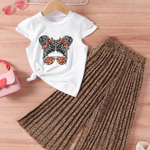 Load image into Gallery viewer, Summer Girls Clothing Sets New Cotton Fashion Short Sleeved+Wide Leg Pants Casual Two Piece Set Kids Clothes 2 3 4 5 6 7 Years