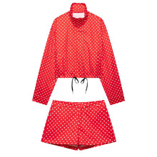 Load image into Gallery viewer, Women's Polka Dot Turtleneck Zipper Jacket with Pockets