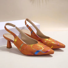 Load image into Gallery viewer, Women's French Style Thick Heel Slingback Closed Toe Sandals