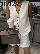 Load image into Gallery viewer, HH Summer Women Elegant Solid Single Breasted V Neck Casual Vest Top Female Fashion Office Lady Chic Outerwear Vest