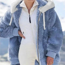 Load image into Gallery viewer, Oversized Jacket for Women Coat 2025 Autumn Winter Warm Plush Pocket Hooded Streetwear Loose Lady Zipper Cashmere Outerwear Coat