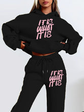 Load image into Gallery viewer, women's autumn winter clothing Hoodies Sweatshirt Trackpants 2-piece set Cotton Fashion drawstring Oversized pullover and pants