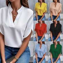 Load image into Gallery viewer, V-Neck Loose Short-Sleeve Shirt