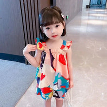 Load image into Gallery viewer, Summer Baby Girls Clothing Sets Suspender Top Color Matching Floral Vest + Children'S Casual Pants Little Kids Clothes Suit