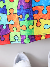 Load image into Gallery viewer, Summer Baby Boy Clothes Colorful Block Puzzle Print T-shirt Kids Short Sleeve Top for Boys 1-8 Years Breathable Quick Dry Tee