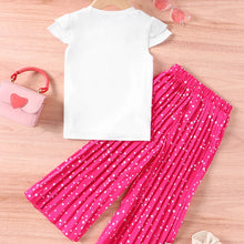 Load image into Gallery viewer, Summer Girls Clothing Sets New Cotton Fashion Short Sleeved+Wide Leg Pants Casual Two Piece Set Kids Clothes 2 3 4 5 6 7 Years