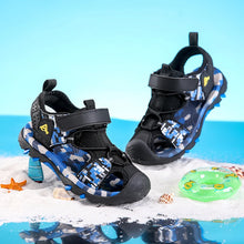 Load image into Gallery viewer, Kids Sandals Boys Breathable Anti-Slip Soft Sole Summer Beach Shoes Outdoor Lightweight Children Sandals with Adjustable Straps