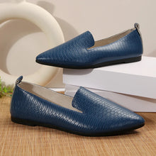 Load image into Gallery viewer, Women's Shoes PU Leather Loafers Ballet Flats Pointed Toe Barefoot Slip-on Casual Low Heel Fashion Stone Pattern Woman Flat Shoe