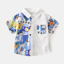 Load image into Gallery viewer, Boys' Cute Dinosaur Collar Short Sleeve Top (Ages 2–7Y)