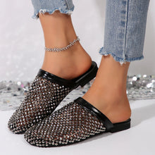 Load image into Gallery viewer, Women's Diamond Embellished Flat Slide Sandals