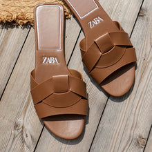 Load image into Gallery viewer, Summer Women Slippers Fashion Outdoor Casual Breathable Flat T-shape Soft Comfortable Heels Shoes Open Toe Sandals Slides Women