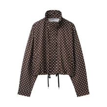 Load image into Gallery viewer, Women's Polka Dot Turtleneck Zipper Jacket with Pockets