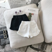 Load image into Gallery viewer, Girls Denim Shorts 2026 Summer 1-7Y Kids Short Jeans Solid Color Fashion Comfotable Clothing with Korean Style Pants