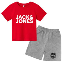 Load image into Gallery viewer, Kids Trendy Simple Letter Print Summer Fashion Breathable Tees+Shorts 2pcs Sportsuits 4-14 Years Boys Girls Outfits Clothes Sets
