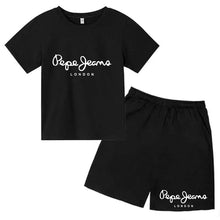 Load image into Gallery viewer, Kids Trendy Simple Letter Print Summer Fashion Breathable Tees+Shorts 2pcs Sportsuits 3-13 Years Boys Girls Outfits Clothes Sets
