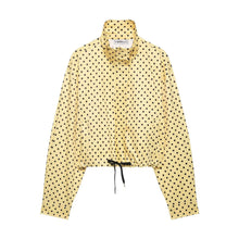 Load image into Gallery viewer, Women's Polka Dot Turtleneck Zipper Jacket with Pockets