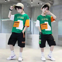 Load image into Gallery viewer, Summer Boys Clothes Sets Teenager Casual Outfits Kids Print T-shirt +Shorts 2Pcs Children Short Sleeve Tracksuit Suits 5-12 Year