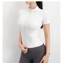 Load image into Gallery viewer, Casual Slim Sports Coat For Women Short Sleeve Solid Zipper Tops Female Cycling Running Yoga Outfit Clothes Summer Sport Jacket