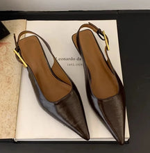 Load image into Gallery viewer, Women's Pointed Toe Slingback Dress Mule Pumps