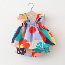 Load image into Gallery viewer, Summer Baby Girls Clothing Sets Suspender Top Color Matching Floral Vest + Children'S Casual Pants Little Kids Clothes Suit