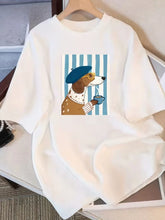 Load image into Gallery viewer, Trendy Summer Loose-Fitting Round-Neck T-Shirt for Women, Comfortable and Casual, Perfect for Youthful Daily Wear