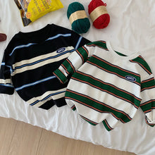 Load image into Gallery viewer, 2025 autumn Children Clothes Girls Long Sleeves Bottoming Shirts Cool Boys Stripe Cotton T-shirt Teen Loose Casual 2-7y Kids Top