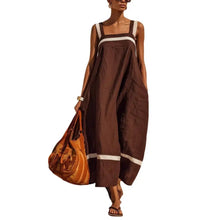 Load image into Gallery viewer, Summer Dress for Women Tassel Decorated Sleeveless Cotton Linen Dress Loose Vacation Long Dress with Pockets