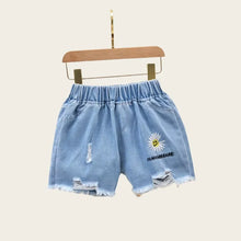 Load image into Gallery viewer, Summer 3-9 Y Kids Girls Short Jeans Children Girls Cotton Denim Shorts Stylish Wear with Elastic Waist and Trendy Designs Pants