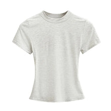 Load image into Gallery viewer, Women's Slim Crew-Neck Cropped Tee