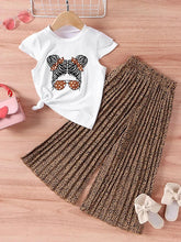 Load image into Gallery viewer, Summer Girls Clothing Sets New Cotton Fashion Short Sleeved+Wide Leg Pants Casual Two Piece Set Kids Clothes 2 3 4 5 6 7 Years